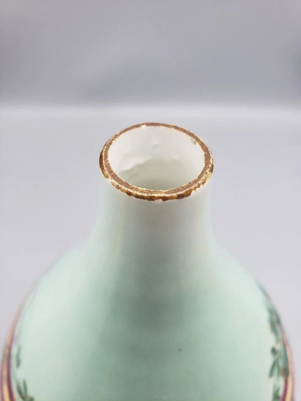 RARE Antique Art Nouveau Porcelain - 18th Century Vase - Floral w/ Gold Gilding